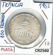 CR2560 MONEDA 100 FRANCOS FRANCIA PLATA 1982 - Andere - Europa