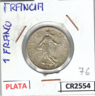 CR2554 MONEDA 1 FRANCO PLATA FRANCIA 1916 - Andere - Europa