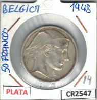 CR2547 MONEDA 50 FRANCOS BELGICA PLATA 1948 - Andere - Europa