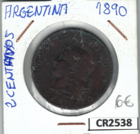 CR2538 MONEDA DOS CENTAVOS  ARGENTINA 1890 - Otros – América