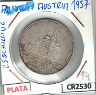 CR2530 MONEDA  25 SCHILLING REPUBLICA AUSTRIA PLATA 1957 - Andere - Europa