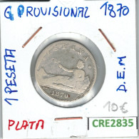 CRE2835 MONEDA 2 PTAS GOBIERNO PROVISIONAL PLATA 1870 - Otros & Sin Clasificación