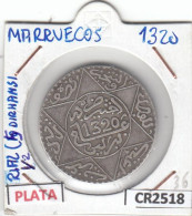 CR2518 MONEDA MARRUECOS MEDIO RIAL (5 DIRHAMS) PLATA 1320 - Altri – Africa