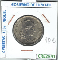 CRE2591 MONEDA 2 PTAS GUERRA CIVIL GOBIERNO DE EUZKADI NIQUEL 1937 - Sonstige & Ohne Zuordnung