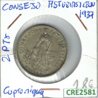 CRE2581 MONEDA 2 PTAS GUERRA CIVIL CONSEJO DE ASTURIAS Y LEON 1937 - Andere & Zonder Classificatie