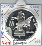 CRBAN853 MONEDA ESPAÑA 10 EURO DALI PLATA PROOF 2004 - Espagne