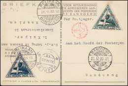 Postkarte PANDER POSTJAGER Als Flugpost PELIKAAN BANDOENG 26.12.1933 N. Haarlem - Posta Aerea