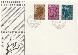 Liechtenstein 399-401 Bäume Und Sträucher - Satz Auf Schmuck-FDC VADUZ 16.9.60 - Storia Postale