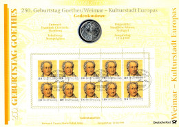 2073 Johann Wolfgang Von Goethe - Numisblatt 3/99 - Coin Envelopes