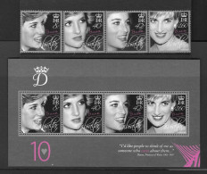 Gibraltar 2007 MNH 10th Death Anniv Of Princess Diana Sg 1202/5 & MS 1206 - Gibraltar