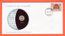 28302 / BULGARIA 10 Stotinki 1974 Bulgarie FRANKLIN MINT Coins Nations Coin Edition Enveloppe Numismatique Numiscover - Bulgaria