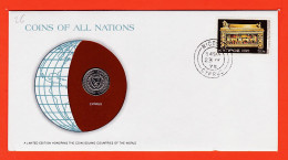 28293 / CYPRUS 25 Mils 1977 Chypre FRANKLIN MINT Coins Nations Coin Limited Edition Enveloppe Numismatique Numiscover - Chypre