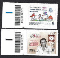 Italia 2020; Fondazione Tommasino Bacciotti Onlus + Amici Di Onofrio Zappalà, Serie Completa, Barre A Sinistra - Códigos De Barras