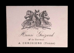 Carte De Visite, Henri Guizard, Marchand De Chevaux à Cerisiers, Yonne - Cartoncini Da Visita