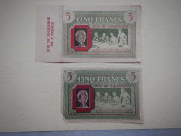 LOT DE 2 BONS DE SOLIDARITÉ DE 5 FRANCS 1941 - Bons & Nécessité