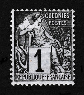 Colonies Générales - 46 - 1c Noir Type Alphée Dubois - Neuf N* - Très Beau - Alphee Dubois