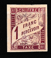 Colonies Générales - Taxe 25 - 1F Rose Sur Paille - Neuf N* (presque NSG) - Très Beau - Postage Due