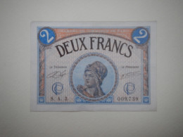 DEUX FRANCS CHAMBRE DE COMMERCE DE PARIS 1920 - Chamber Of Commerce