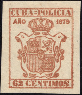 ESPAGNE / ESPANA - COLONIAS (Cuba) 1879 "CUBA-POLICIA" Fulcher 497 62c Naranja-bister - Nuevo* - Kuba (1874-1898)