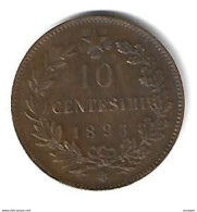 Italy  10 Centesimi 1893  B/i  Km  27.1  Vf - 1878-1900 : Umberto I