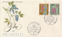 ALLEMAGNE BUND GERMANY RFA Poste  264 à 266 FDC Ersttagbrief Flore Flora Fleur Orchidée Ancolie 26.4.1963 Hambourg - 1961-1970
