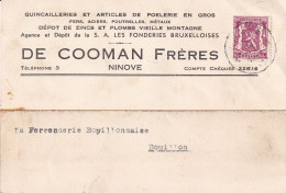 1947 DE COOMAN FRERES NINOVE ARTICLES DE POELERIE QUINCAILLERIES FERS ACIERS PLOMBS FONDERIES BRUXELLOISES - Covers & Documents