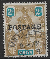 Malta British Colonies 1926 Overprinted "POSTAGE" 2P Mi N.105 US - Malta