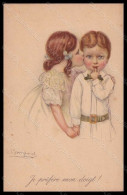Artist Signed Illustratori Bompard Children Kissing Serie 920-4 Postcard VK6724 - Otros & Sin Clasificación