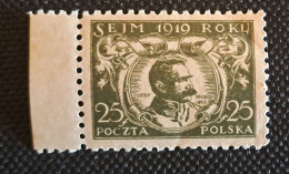 POLAND 1919 THE POLISH PARLIAMENT  25 FENIG VINTAGE STAMP Michel Nr. 127  Mint - Unused Stamps