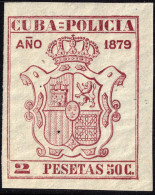 ESPAGNE / ESPANA - COLONIAS (Cuba) 1879 "CUBA-POLICIA" Fulcher 499 2,50P Carmín - Nuevo* - Cuba (1874-1898)