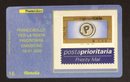 Italia - Tessera Filatelica N° 16  Posta Prioritaria  Euro 1,00  - A1 - Cartes Philatéliques