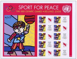 2008 - O.N.U. / UNITED NATIONS - NEW YORK - OLIMPIADI DI PECHINO - LO SPORT PER LA PACE / SPORT FOR PEACE. MNH - Blocks & Sheetlets