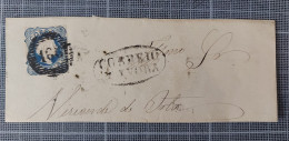 Portugal, D.Pedro V, Marcophilie Evora 166 Et CORREIO D EVORA, Sur Fragment D Enveloppe - Cartas & Documentos