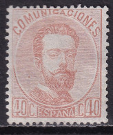 1872 AMADEO 40 Cts. NUEVO(*). 60 €. BONITO - Unused Stamps