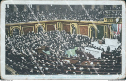 Ci258 Cartolina Presidente Wilson Davanti Al Congresso Dichiarazione Di Guerra - Otros & Sin Clasificación