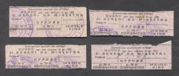 Italia Italy WW2 - Military Buoni Alimentari / Food Coupons Tickets, Lot 4 Pcs - Documenti