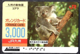 Japan 1V Koala JR Kyushu Railway Orange Card Used - Selva