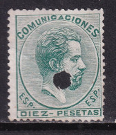 1872 AMADEO 10 PTA. TELÉGRAFOS. MUY BONITO - Used Stamps
