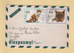 Pologne - 1965 - Imprime Publicitaire Pharmaceutique Diaspasmyl - Theme Chien Chat - Storia Postale