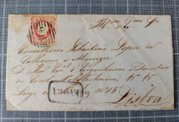 Portugal, Lettre De 1865 De Evora Pour Lisbonne, D.Luis, Marcophilie 166 Et Evora - Storia Postale