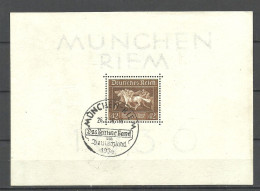 Germany Deutschland Reich 1936 Das Braune Band Block O Horse Pferd - Blocks & Sheetlets