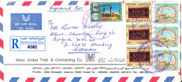 Kuwait Registered Air Mail Cover Sent To Germany 31-8-1996 One Of The Stamps Is Damaged - Kuwait