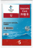 BROADCAST SERVICES. BEIJING 2022. UPGRADE CARD, OLYMPIC ACCREDITATION CARD - Hiver 2022 : Pékin