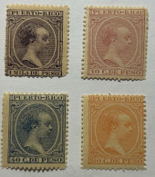 1891-92. PUERTO RICO. Alfonso XIII. Edifil Nº 87,97 Y 99/100. Nuevo Sin Fijasellos ** - Porto Rico