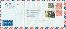 Japan Air Mail Cover Sent To Denmark 12-12-1974 Topic Stamps Folded Cover - Airmail