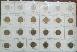 Lote De 24 Monedas Franco De Varios Valores Y Fechas - Sonstige & Ohne Zuordnung