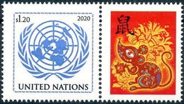 2020 - O.N.U. / UN. NAT. - NEW YORK - DA FOGLIO DI FRANCOBOLLI PERSONALIZZATI - ANNO DEL TOPO / YEAR OF THE MOUSE. MNH - Nuevos