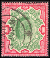 India 1902 10r Green And Carmine Fine Used. - 1902-11 Koning Edward VII