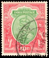 India 1911-25 10r Green And Scarlet Fine Used. - 1911-35 Koning George V