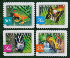 Nature Rainforest Frog Possum Butterfly 2003 Mi 2241-2244 BA Used Gebruikt Oblitere Australia Australien Australie - Oblitérés